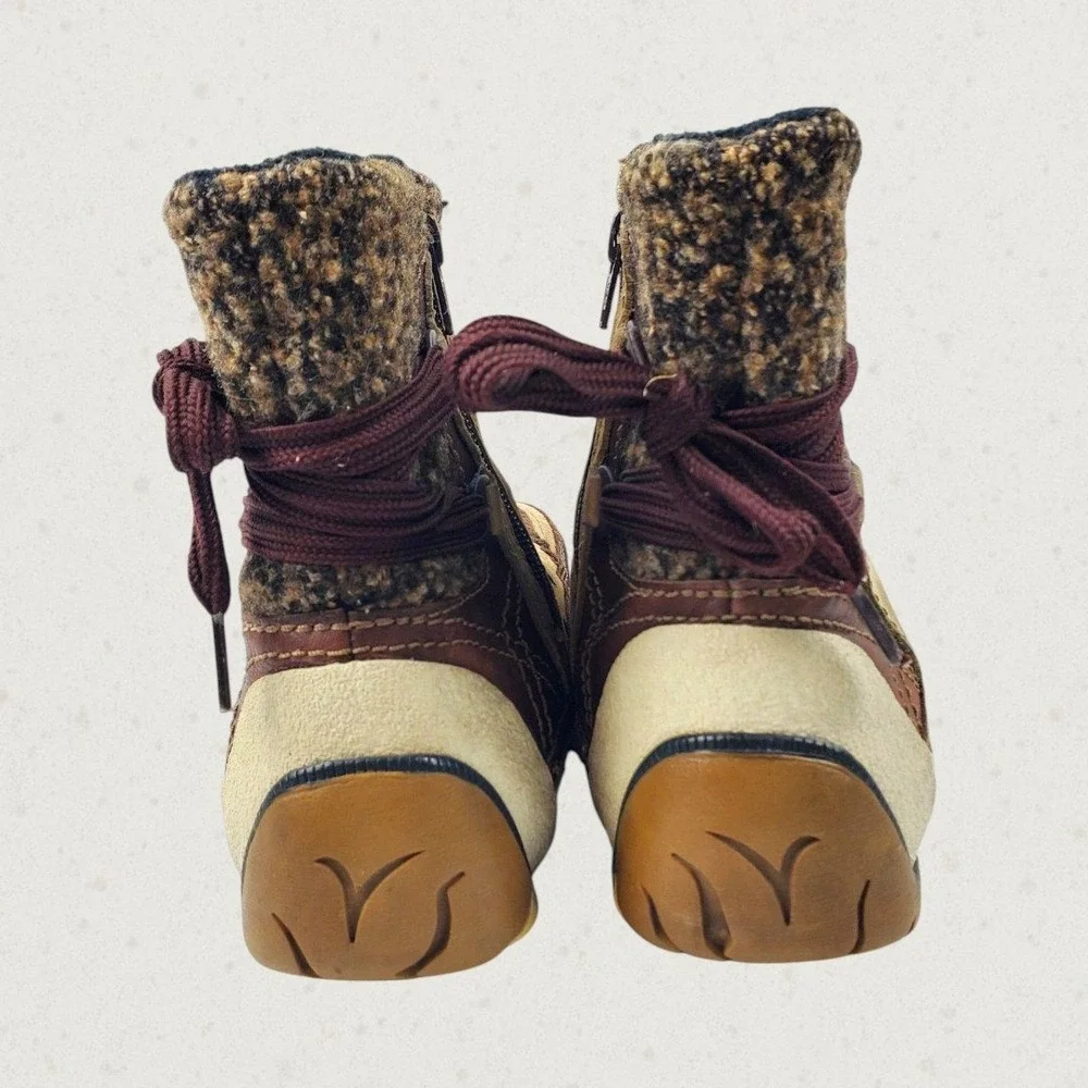 Merrell Puffin Mid Tan Suede Leather Polartec Winter Boots Womens 8.5 J20224
